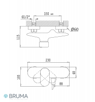 MEDIDAS MONOMANDO DUCHA SPRING BRUMA